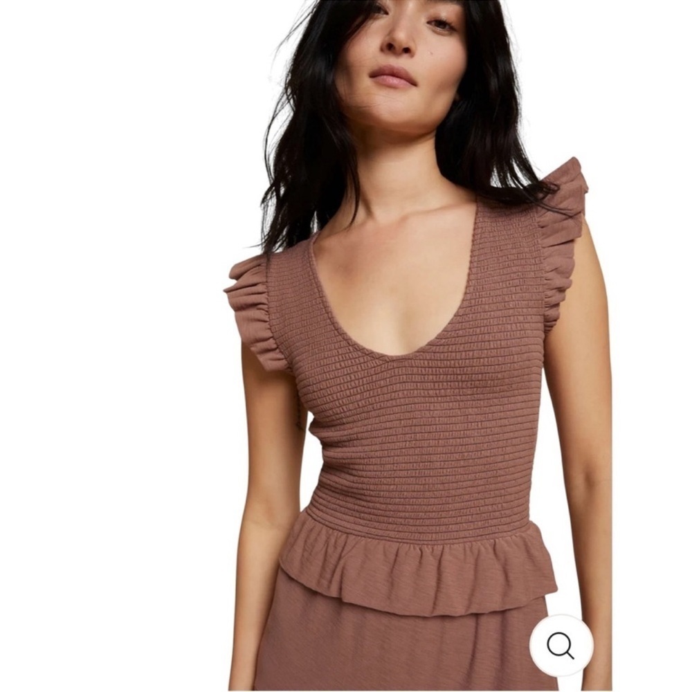 Nation LTD Fabian Fused Ruffle Dress in Mojave size M - Picture 2 of 12